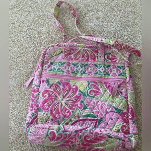 Vera Bradley Floral Pink and Green Quilted Backpack
